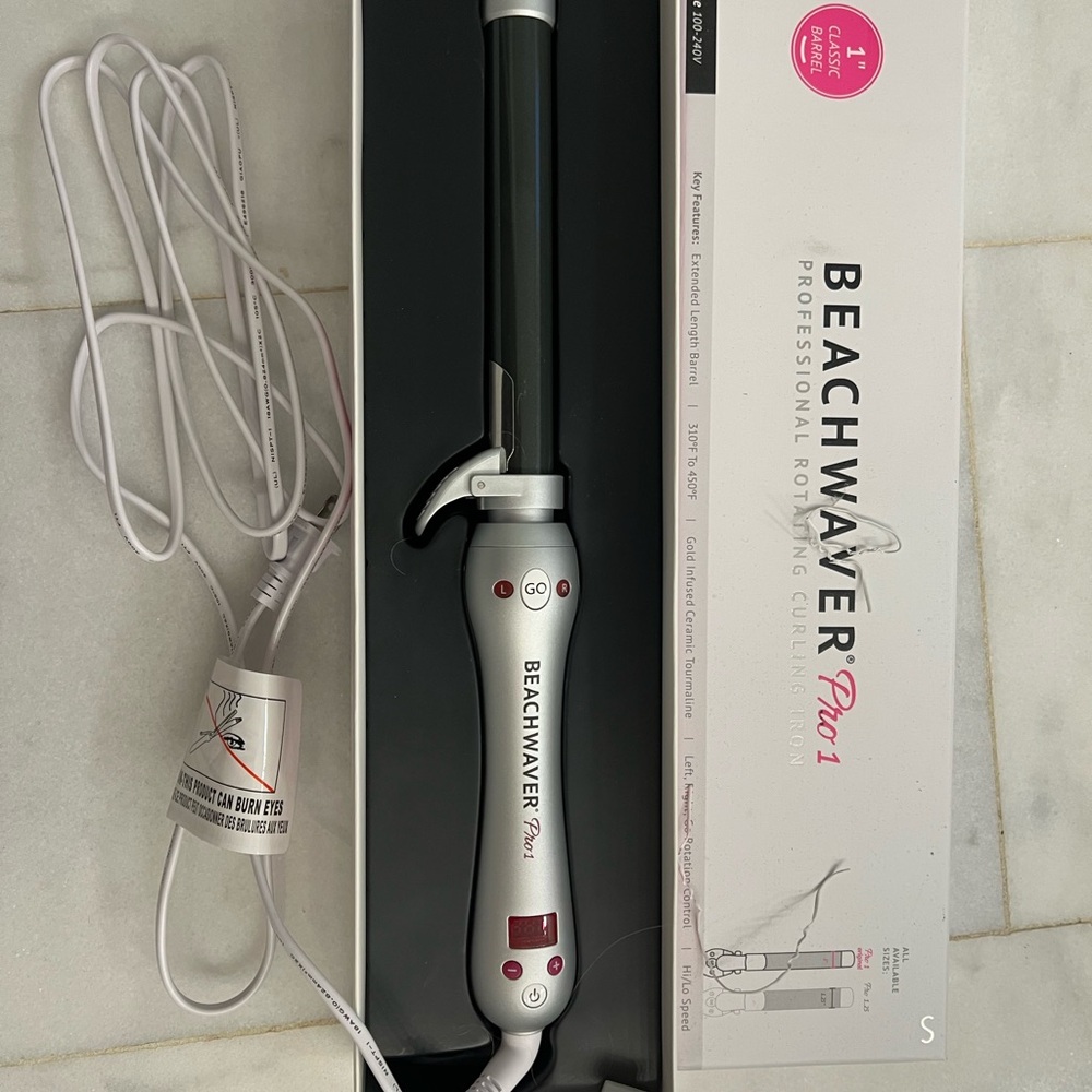 Beachwaver Pro 1 Curling Iron - Silver and Black
